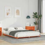 vidaXL Bedframe Wasbruin 160 x 220 cm Massief grenenhout, Verzenden, Nieuw, Bruin, Hout