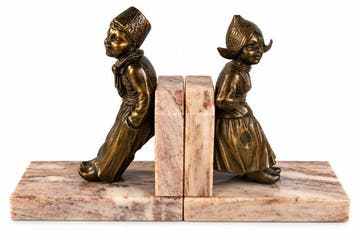 Boekensteunen (2) - Verguld brons