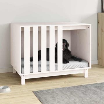 vidaXL Hondenhuis Wit 90 x 60 x 67 cm, Verzenden, Nieuw