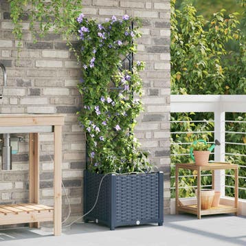 vidaXL Tuin Bloempot Grijs 40 x 40 x 142 cm PP, Verzenden, Nieuw, Minder dan 60 cm, 60 cm of meer