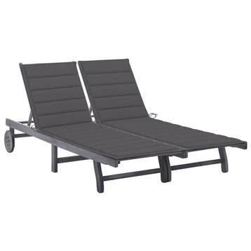 vidaXL Ligbed 2-persoons met kussens massief acaciahout, Tuin en Terras, Verzenden, Nieuw
