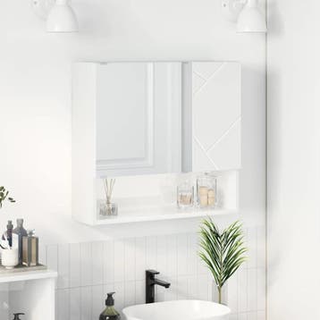 Spiegelkast Wit 59x55cm | Bespaar 54% | B-keuze, Minder dan 25 cm, Minder dan 100 cm, Gebruikt, Spiegelkast