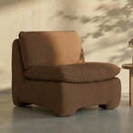 *WOONWINKEL* Retro Fauteuil Bruin Boucle Stof, Huis en Inrichting, Fauteuils, Verzenden, Nieuw, Stof