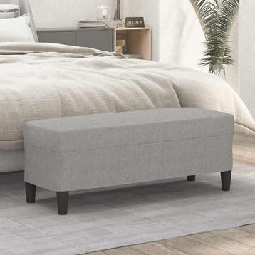 vidaXL Bankje 100x35x41 cm stof lichtgrijs, Verzenden, Nieuw, Stof