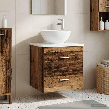 vidaXL Wandgemonteerde Wastafel Vanity Oud hout 49,5 x 35 x, Verzenden, Nieuw