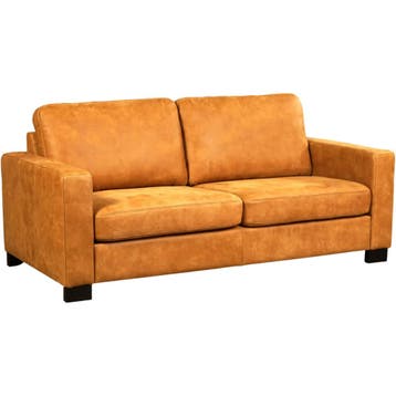 Leren bank Energy - 2,5 zits - Kenia Cognac (cognac) -, Huis en Inrichting, 150 tot 200 cm, Nieuw, Ophalen of Verzenden, Rechte bank