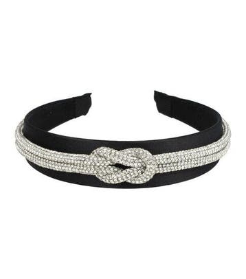Haarband Diadeem 3cm - Glitter Koord - Zwart Zilver, Nieuw