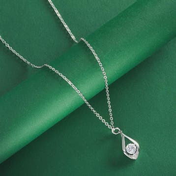 Zilveren 925 Dames Ketting met 1 Karaat Druppelvormige Moiss, Verzenden, Nieuw