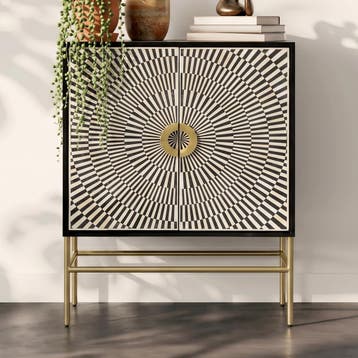 *WOONWINKEL* Kare Design Electro Design Wandkast Zwart-wit, Huis en Inrichting, Kasten | Wandmeubels, Verzenden, Nieuw