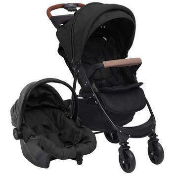 vidaXL Kinderwagen 3-in-1 staal antracietkleurig, Verzenden, Nieuw