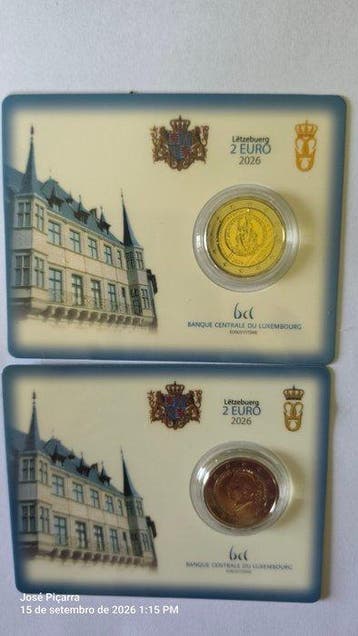 Luxemburg. 2 Euro 2026 Grand-Duc Guillaume +