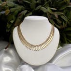 Gouden Cleopatra collier (Ketting), Sieraden, Tassen en Uiterlijk, Kettingen, Ophalen of Verzenden, Gebruikt, Overige kleuren