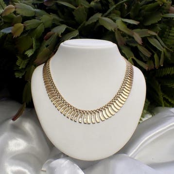 Gouden Cleopatra collier (Ketting), Ophalen of Verzenden, Gebruikt, Overige kleuren, Goud