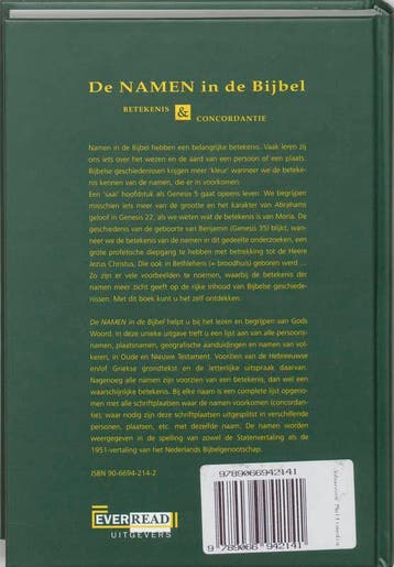 NAMEN IN DE BIJBEL 9789066942141, Boeken, Verzenden, Zo goed als nieuw