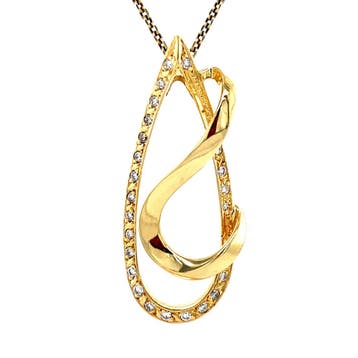 Gouden hanger met diamant 18 karaat, Sieraden, Tassen en Uiterlijk, Kettinghangers, Verzenden, Zo goed als nieuw, Goud