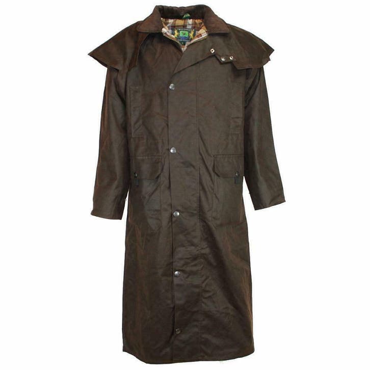 Aanbieding Lange Waxjas Hunter, Kleding | Dames, Jassen | Winter, Bruin, Nieuw, Verzenden