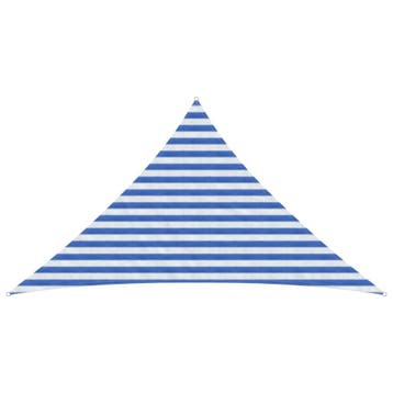 vidaXL Zonneschaduwzeil Blauw en Wit 2,5 x 2,5 x 3,5 m HDPE, Verzenden, Nieuw
