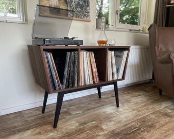 Walnoot dressoir voor platen en platenspeler - platenmeubel, Ophalen of Verzenden, Nieuw in verpakking