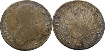 Écu aux branches dolivier de Béarn 1785, Frankreich Lud., Verzenden