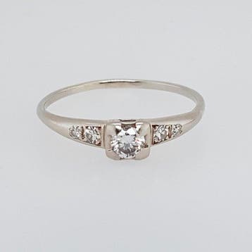 Ring - 14 karaat Witgoud Diamant (Natuurlijk) - Diamant, Nieuw