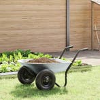 vidaXL Kruiwagen Zilver en Zwart 124 x 73 x 65 cm Staal, Verzenden, Nieuw