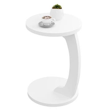 2dekans | Woltu Bijzettafel C-vormig - Ronde Salontafel -, Ophalen of Verzenden, Zo goed als nieuw