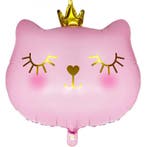 Folie ballon Cat Princess zwart, wit of roze, Verzenden, Nieuw