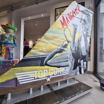 delta Vliegtuigdérive met kunstwerk gemaakt door