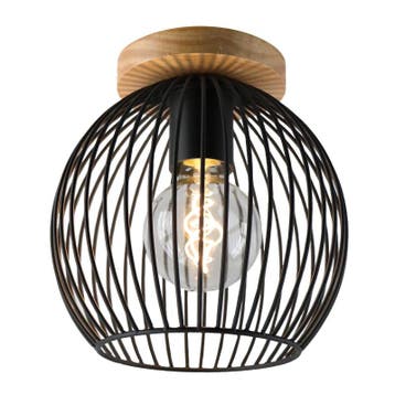 Industriële plafondlamp zwart, Wiro, Ophalen of Verzenden, Nieuw, Hout