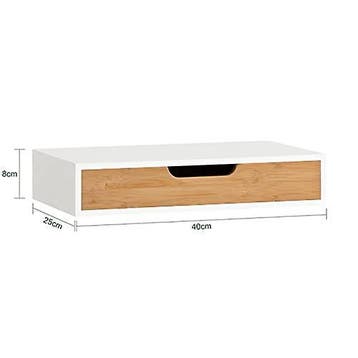 2dekans | SoBuy Zwevende Plank - Wandplank - Bamboe - Wit -, Ophalen of Verzenden, Zo goed als nieuw