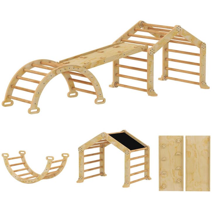 TRUUSK 9-in-1 Indoor Speelset - Klimrek, Helling, Glijbaan,, Kinderen en Baby's, Kinderkleding | Kinder-zwemkleding, Nieuw, Verzenden