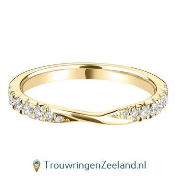 Aanschuifring in 9/18 karaat geelgoud Twist-vorm met 14 d..., Verzenden, Nieuw