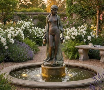 sculptuur, Woman with Water Jugs (fountain) - 165 cm - Brons