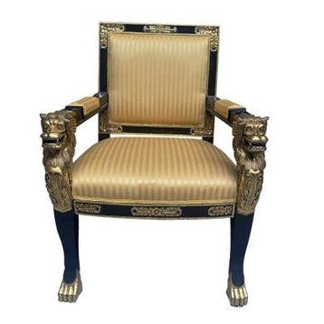 Luxe stoel met leeuwenkoppen, Ophalen of Verzenden