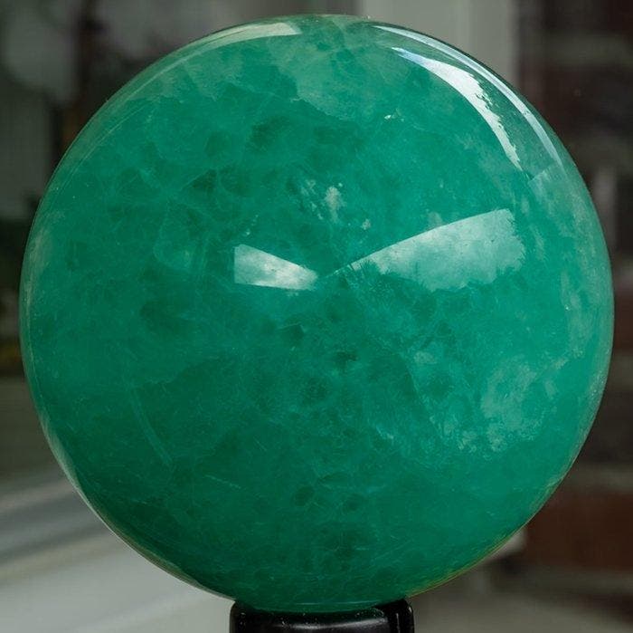 Fluoriet Fine polished green fluorite Quality sphere -, Verzamelen, Mineralen en Fossielen