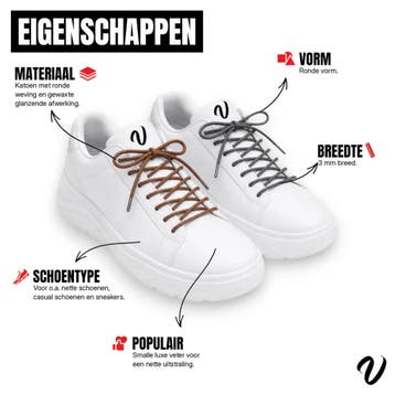 Ronde wax veters - Wit (5-Pack) • 100 120 80  cm x 3 mm, Kleding | Heren, Ophalen of Verzenden, Nieuw