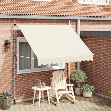 vidaXL Luifel handmatig uittrekbaar 250 cm crème, Verzenden, Nieuw