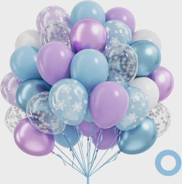40x 12 inch Latex Ballonnen Set - Sneeuwvlok, Paars & Blauw, Verzenden, Nieuw