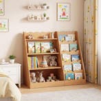 LIVSK Kinderboekenkast - 5 Planken en 4 Open Vakken - Robuus, Boeken, Verzenden, Nieuw