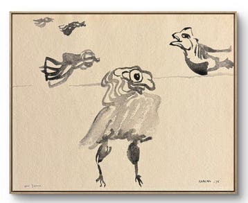 Marcus de Vestele (1941-2024) - Composition Cobra “ L’oiseau