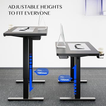 Zit sta bureau - Elektrisch - Verstelbaar - 110x54 cm - Zwar, Verzenden, Zo goed als nieuw