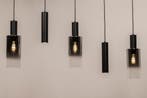 Rietveld Hanglampen - Zwart - Glas, Metaal, Verzenden, Nieuw