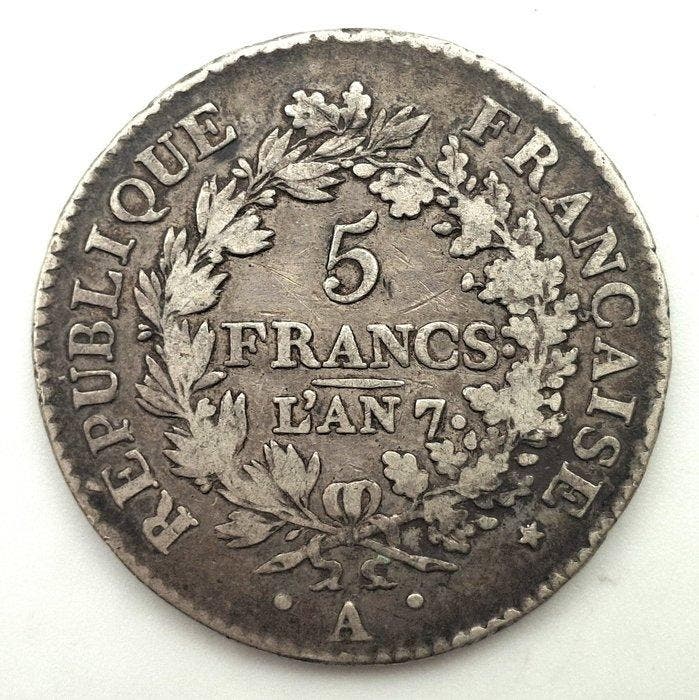 Frankrijk. Directoire (1795-1799). 5 Francs An 7-A Union et, Postzegels en Munten, Munten | Europa | Niet-Euromunten