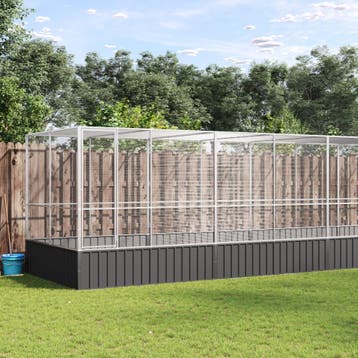 vidaXL Volière met verlengstuk 1246x207x212 m staal, Verzenden, Nieuw