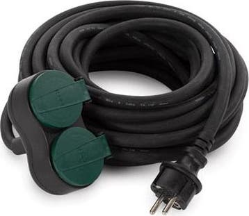 Rubber verlengkabel 10m 3G2.5 met 2 stopcontacten randaarde, Doe-het-zelf en Verbouw, Elektra en Kabels, Verzenden, Nieuw
