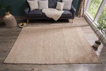 Handgemaakt tapijt WOL 240x160cm beige van wol - 38761, Ophalen of Verzenden, Nieuw