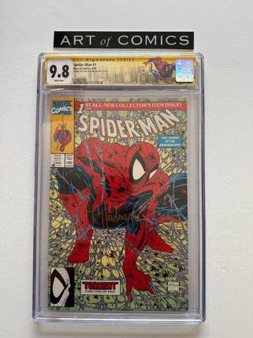 Spider-Man #1 - Regular Edition - Signed in Gold ink By Todd, Nieuw