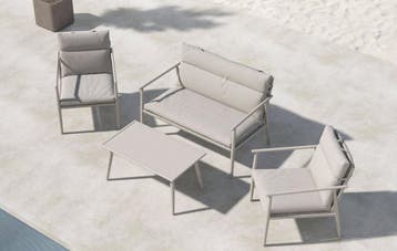 Stoel-bank-tafel-loungeset-mees-beige-the-outsider, Verzenden, Nieuw