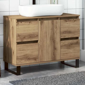vidaXL Badkamerkast 80x33x60 cm bewerkt hout artisanaal, Verzenden, Nieuw