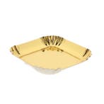 Gebaksschoteltje Vierkant Ribbel Goud 6,5x6,5cm 25st., Verzenden, Nieuw